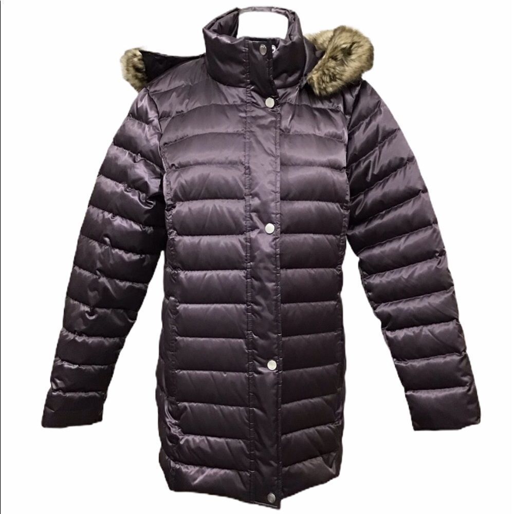 Utex Canada Down Puffer Coat Faux Fur Trimmed Hoodie Size Large